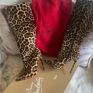 Christian Louboutin Animal Print Stiletto Boots